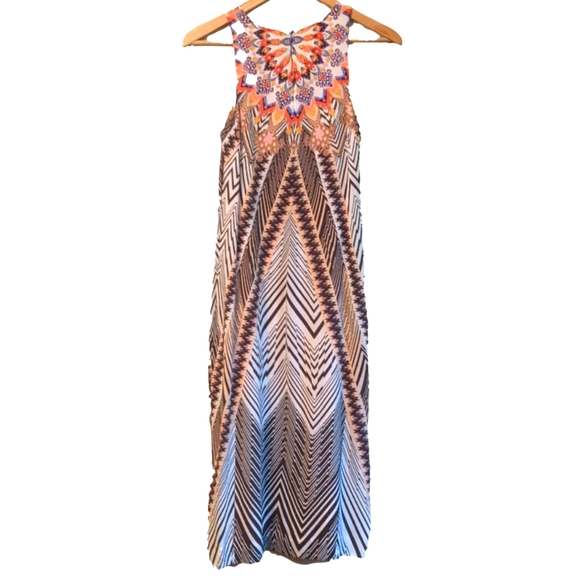 HD in Paris Silk sleeveless dress, US size 4, multi color geometric pattern - Picture 2 of 12
